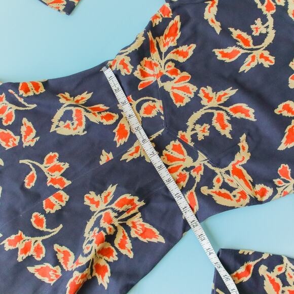 Tanya Taylor Thea Winter Ivy Floral Midi Dress Womens XSmall Ponte Fit Flare - Picture 6 of 9